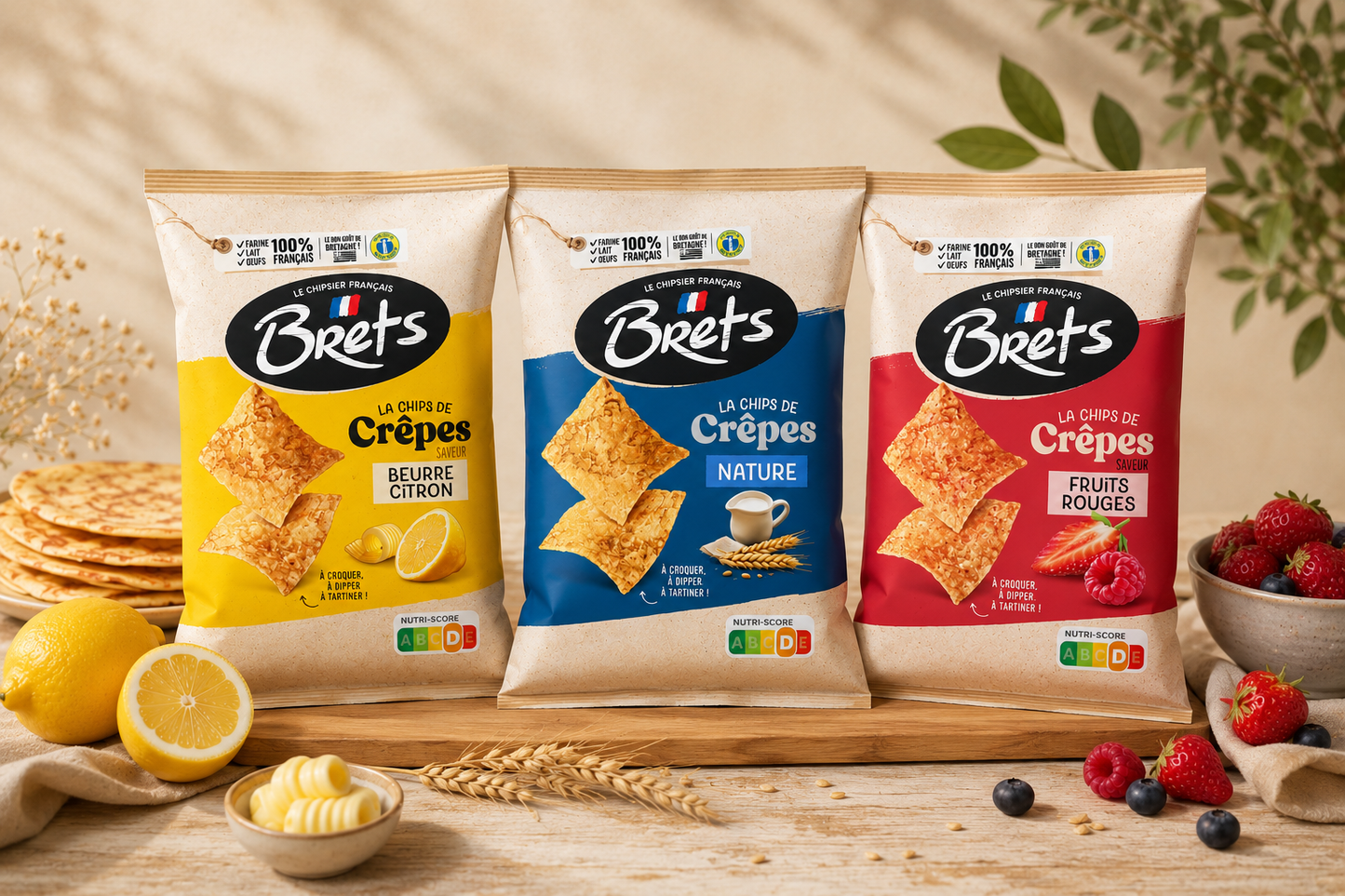 Pack Crêpes Brets 3 Saveurs (Nature, Fruits Rouges, Beurre / Citron) - Précommande (19/06)